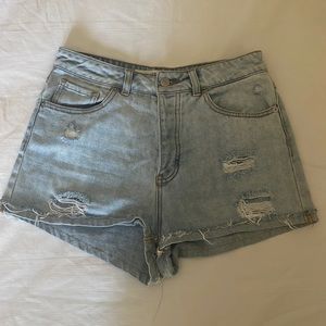 Brandy Meville Button Down Jean Shorts